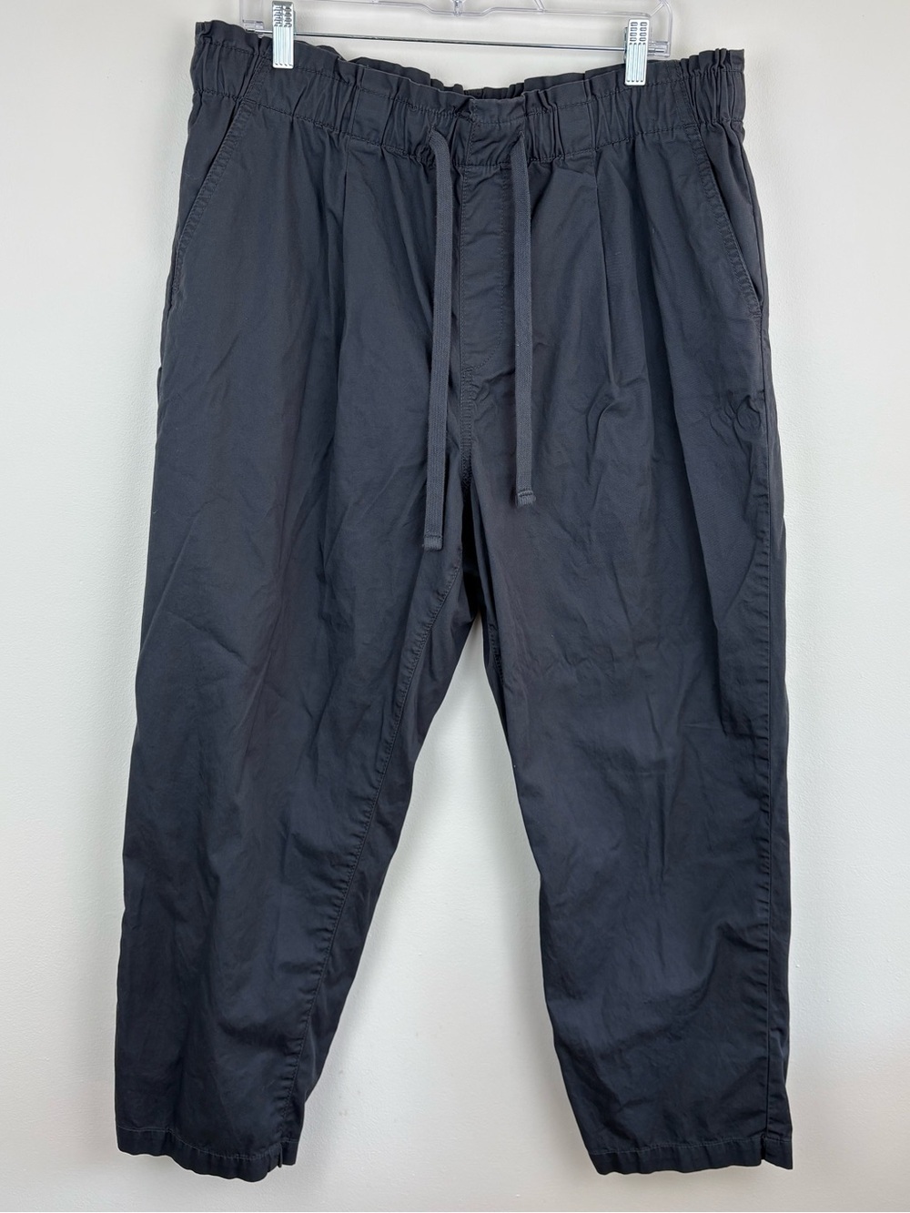 100% Cotton LOFT Straight-Leg Drawstring Pants XL Elastic Waist Lightweight EUC
